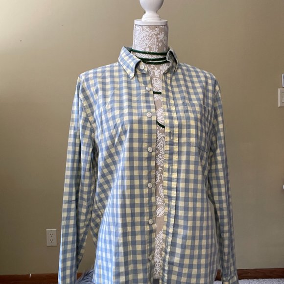 Abercrombie & Fitch button down mens top size medium in blue and yellow - Picture 6 of 9